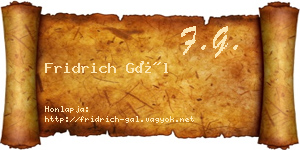 Fridrich Gál névjegykártya